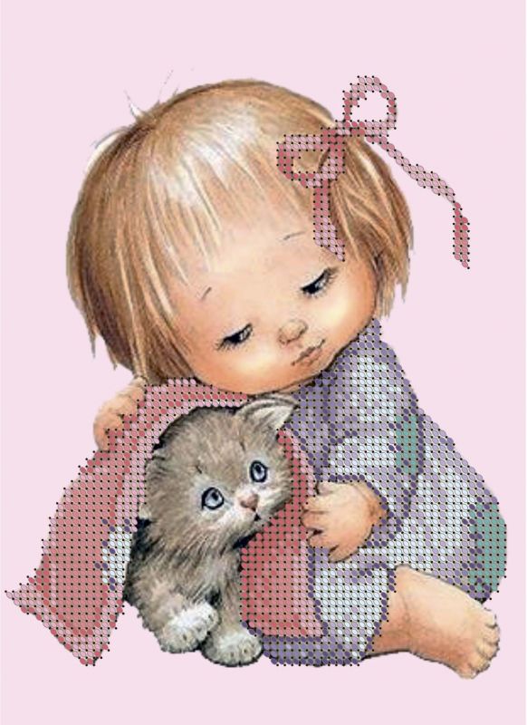 Дівчинка з котиком А5-Д-002