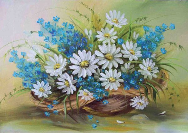 Кошик з ромашками А4-Л-002