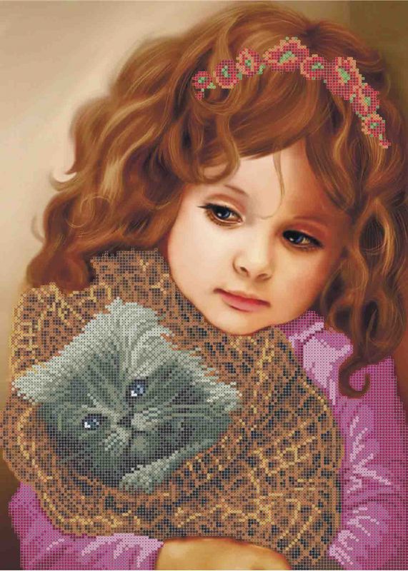 Дівчинка з кошеням А3-К-827