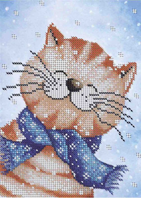 Котик в шарфе А5-Д-521